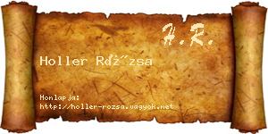 Holler Rózsa névjegykártya